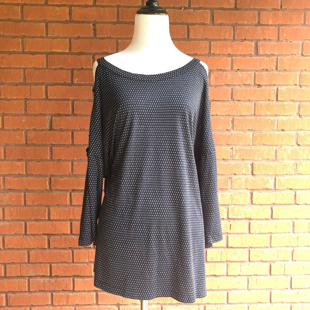 Plus Size Blouse Polka Dot Black and White